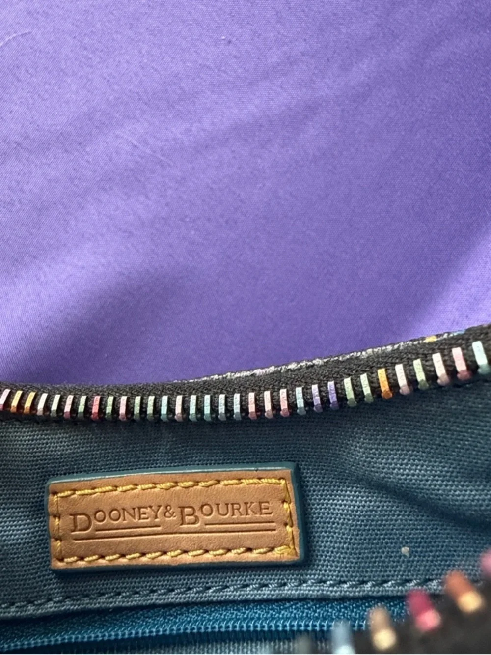 Dooney & Bourke Color Monogram Hobo Bucket Bag with Heart Charm